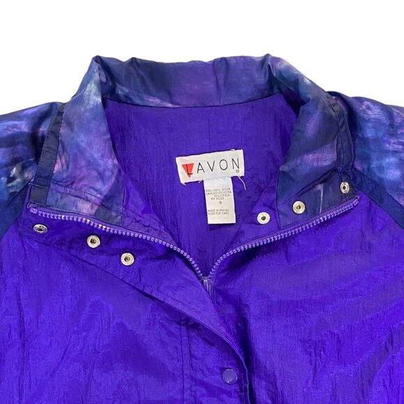 Vintage Lavon 80s Windbreaker Nylon Zip Up Jacket Purple Blue Size Small ***READ - Picture 5 of 12